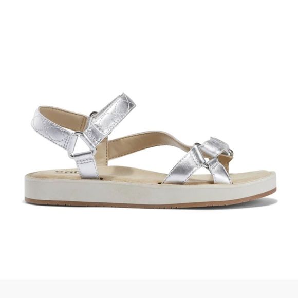 Earth Saba Silver Leather Walking shoes with Velcro closure and reinforced arch - Picture 2 of 11